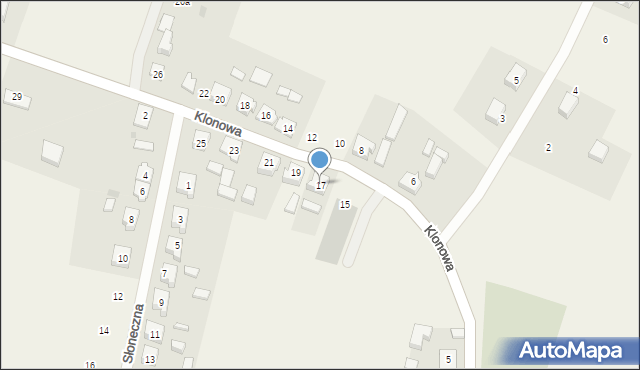 Leśno, Klonowa, 17, mapa Leśno