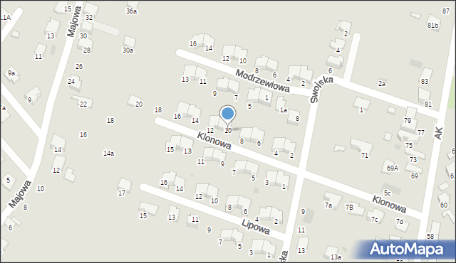 Libiąż, Klonowa, 10, mapa Libiąż