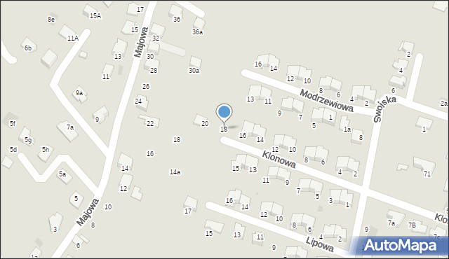 Libiąż, Klonowa, 18, mapa Libiąż