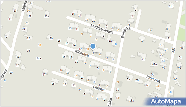 Libiąż, Klonowa, 8, mapa Libiąż
