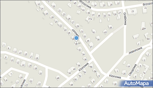 Lidzbark, Klonowa, 30, mapa Lidzbark