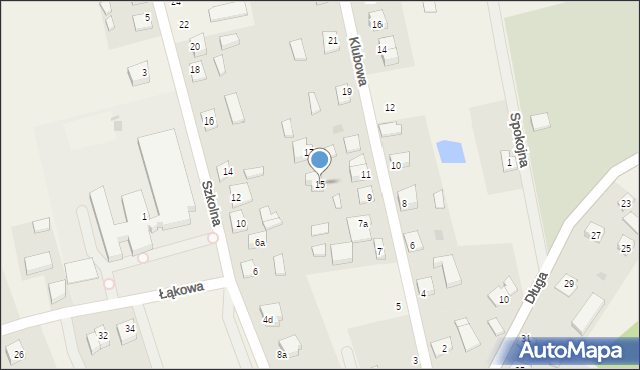 Linia, Klubowa, 15, mapa Linia