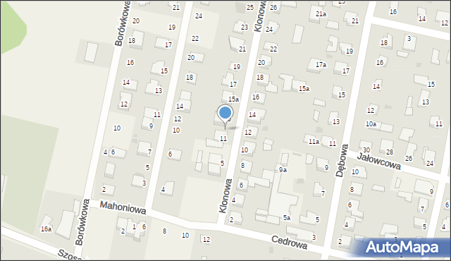 Łochowo, Klonowa, 13, mapa Łochowo