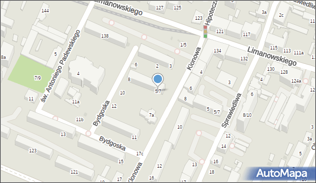 Łódź, Klonowa, 5/7, mapa Łodzi