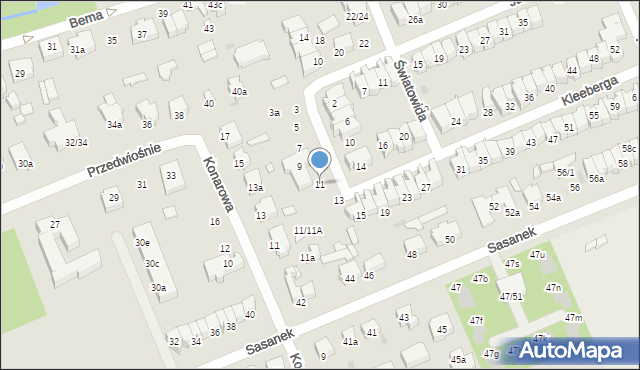 Łódź, Kleeberga Franciszka, gen., 11, mapa Łodzi