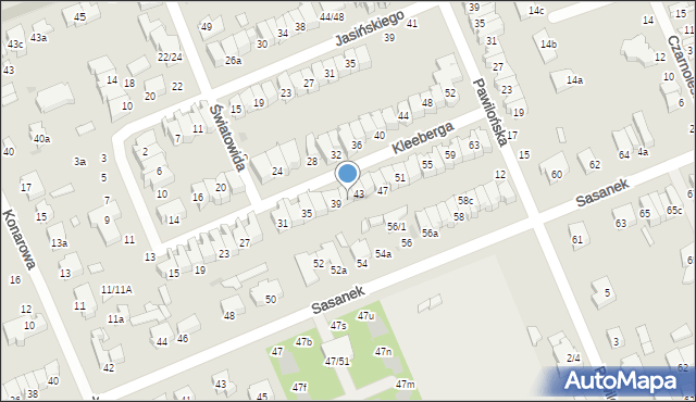 Łódź, Kleeberga Franciszka, gen., 41, mapa Łodzi