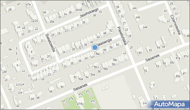 Łódź, Kleeberga Franciszka, gen., 49, mapa Łodzi