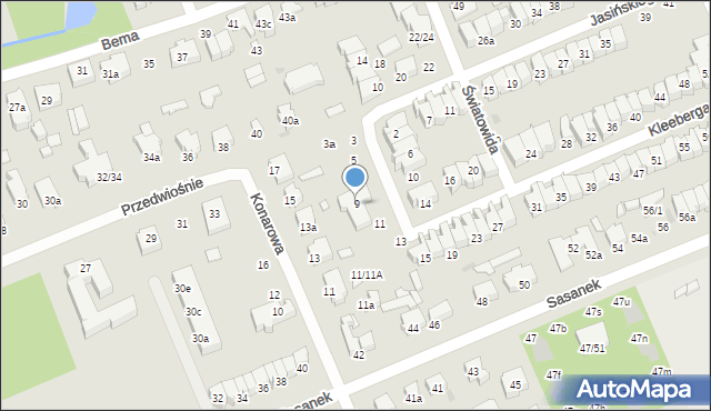 Łódź, Kleeberga Franciszka, gen., 9, mapa Łodzi