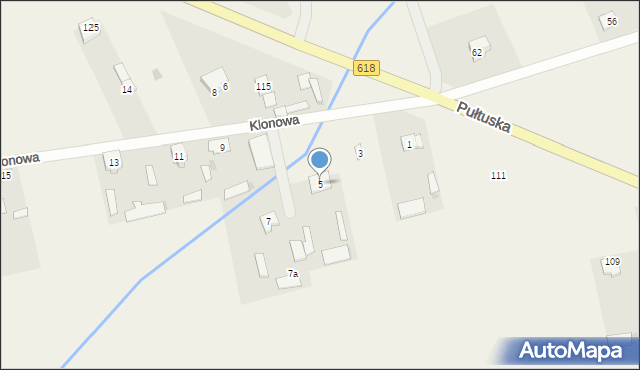 Łosinno, Klonowa, 5, mapa Łosinno