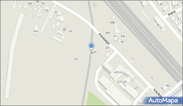 Łowicz, Klickiego Stanisława, gen., 104, mapa Łowicza