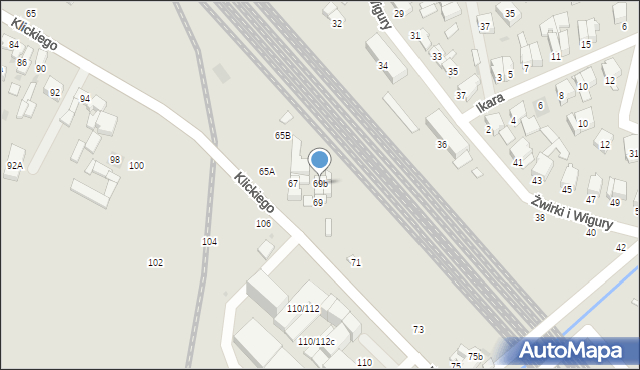 Łowicz, Klickiego Stanisława, gen., 69b, mapa Łowicza