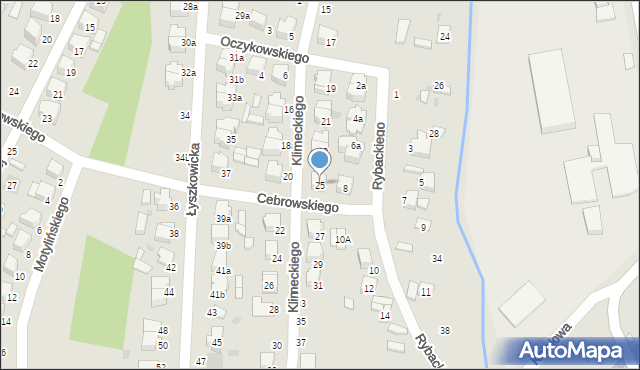 Łowicz, Klimeckiego Maurycego, 25, mapa Łowicza