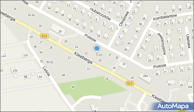 Lubartów, Kleeberga, gen., 20a, mapa Lubartów