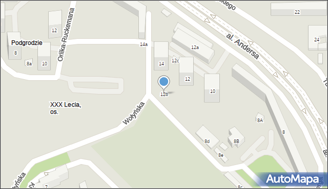 Lublin, Kleeberga Franciszka, 12b, mapa Lublina