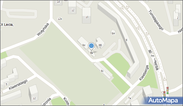 Lublin, Kleeberga Franciszka, 8e, mapa Lublina