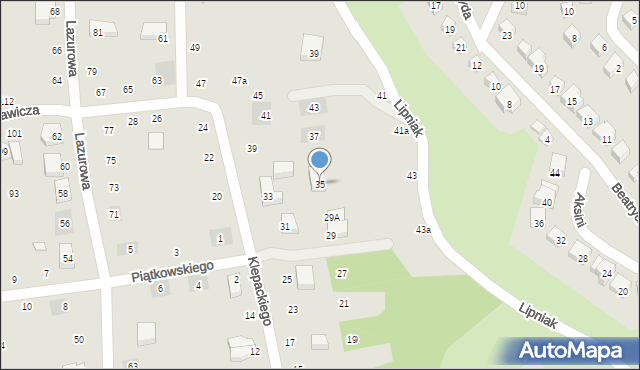 Lublin, Klepackiego Witolda, 35, mapa Lublina