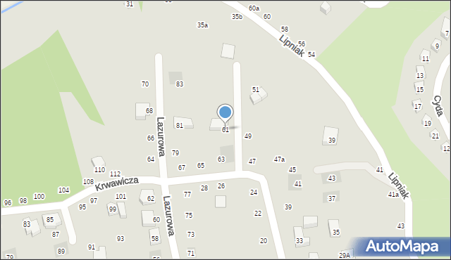 Lublin, Klepackiego Witolda, 61, mapa Lublina