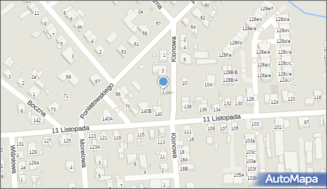 Luboń, Klonowa, 7, mapa Luboń