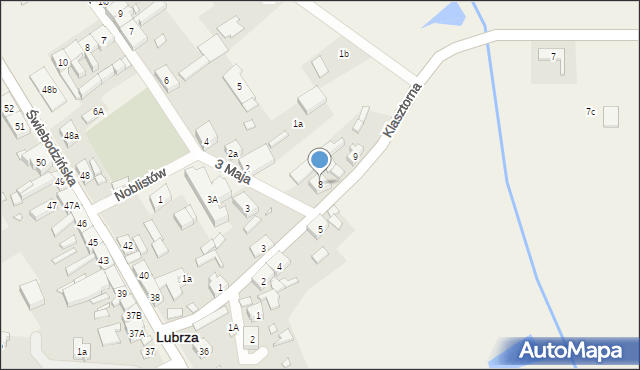 Lubrza, Klasztorna, 8, mapa Lubrza