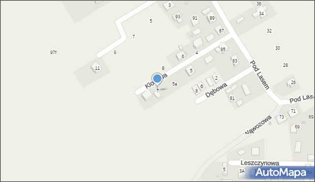 Łuczyce, Klonowa, 7, mapa Łuczyce