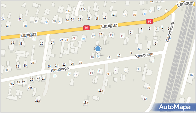Łuków, Kleeberga Franciszka, gen., 14, mapa Łuków