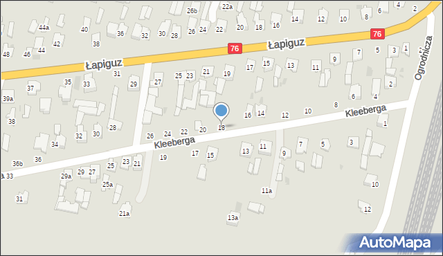 Łuków, Kleeberga Franciszka, gen., 18, mapa Łuków
