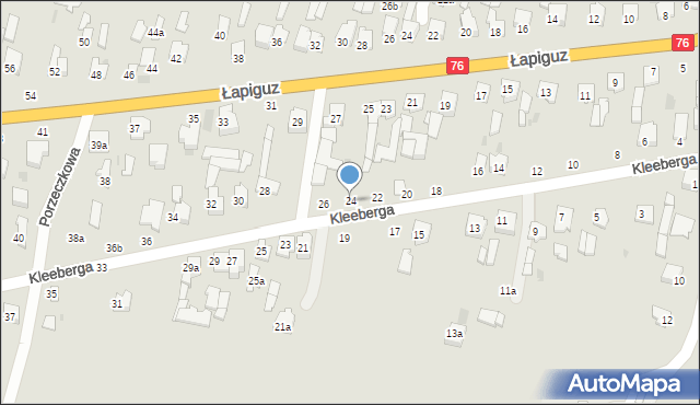 Łuków, Kleeberga Franciszka, gen., 24, mapa Łuków