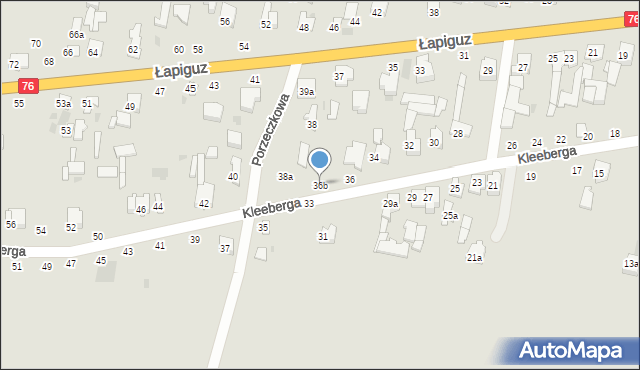 Łuków, Kleeberga Franciszka, gen., 36b, mapa Łuków