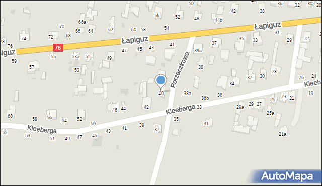 Łuków, Kleeberga Franciszka, gen., 40, mapa Łuków