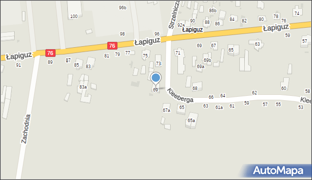 Łuków, Kleeberga Franciszka, gen., 69, mapa Łuków