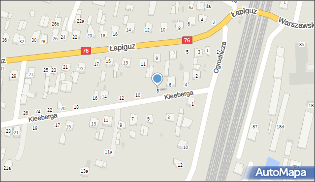 Łuków, Kleeberga Franciszka, gen., 8, mapa Łuków