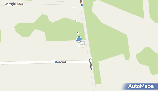 Łysiec, Klonowa, 1, mapa Łysiec