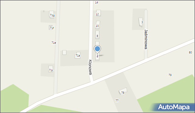 Machowino, Klonowa, 4, mapa Machowino