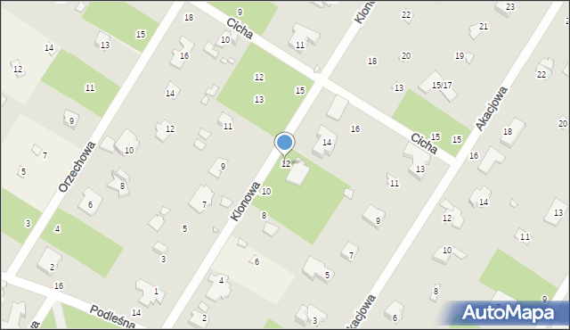 Magdalenka, Klonowa, 12, mapa Magdalenka