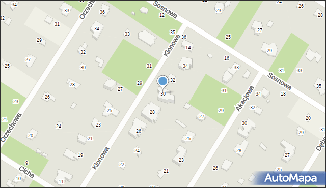 Magdalenka, Klonowa, 30, mapa Magdalenka