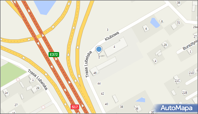 Majdan, Klubowa, 2, mapa Majdan