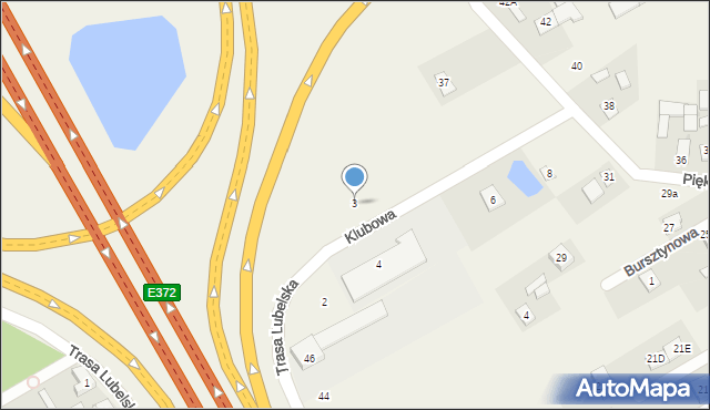 Majdan, Klubowa, 3, mapa Majdan