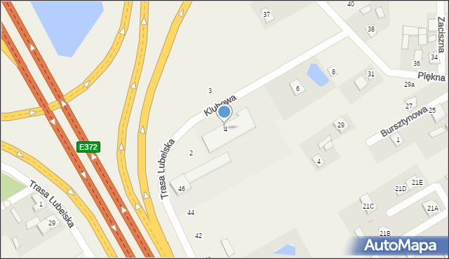 Majdan, Klubowa, 4, mapa Majdan