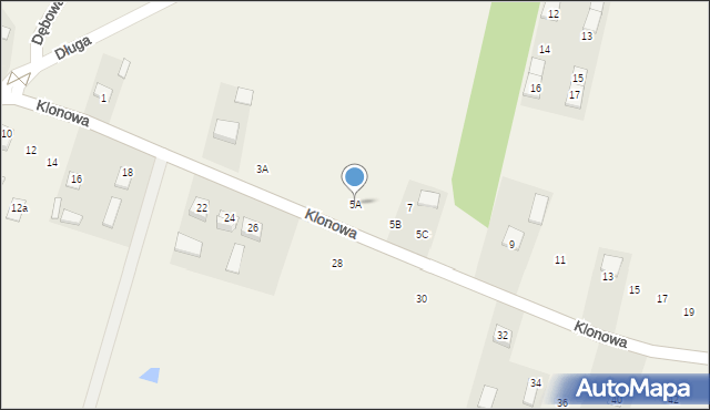 Majdan Górny, Klonowa, 5A, mapa Majdan Górny