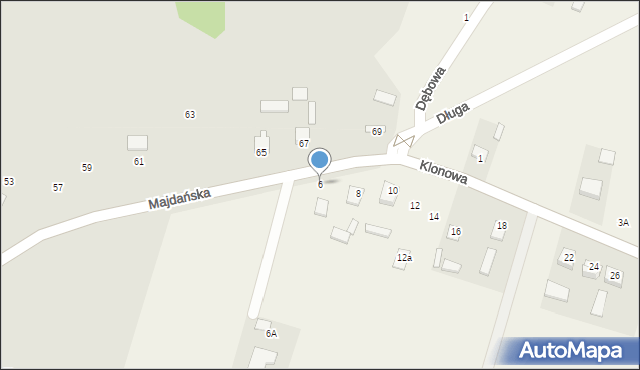 Majdan Górny, Klonowa, 6, mapa Majdan Górny