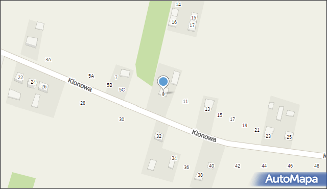 Majdan Górny, Klonowa, 9, mapa Majdan Górny