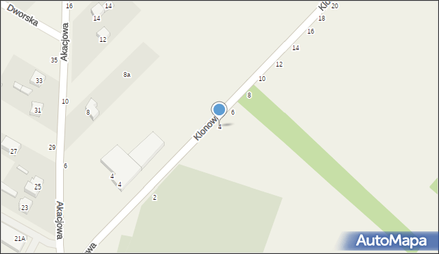 Maków, Klonowa, 4, mapa Maków