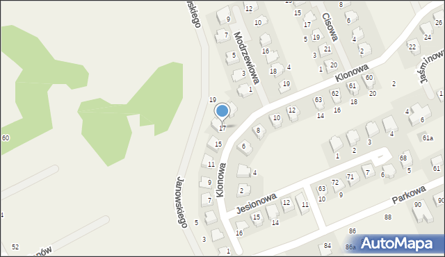 Masłomiąca, Klonowa, 17, mapa Masłomiąca