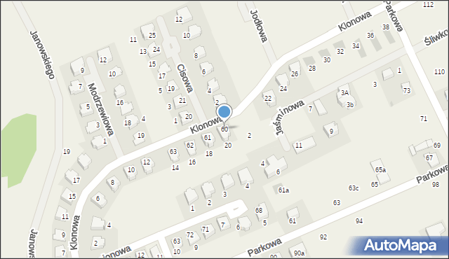 Masłomiąca, Klonowa, 60, mapa Masłomiąca