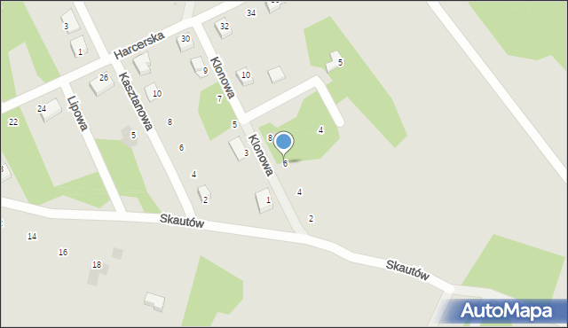 Miasteczko Śląskie, Klonowa, 6, mapa Miasteczko Śląskie