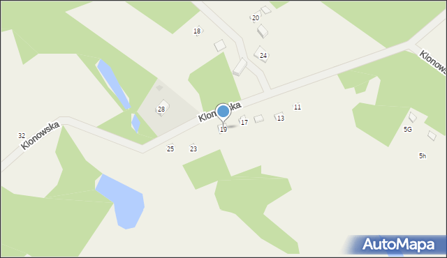 Michalin, Klonowska, 19, mapa Michalin