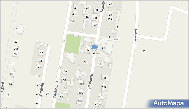 Michałowice, Klonowa, 51, mapa Michałowice