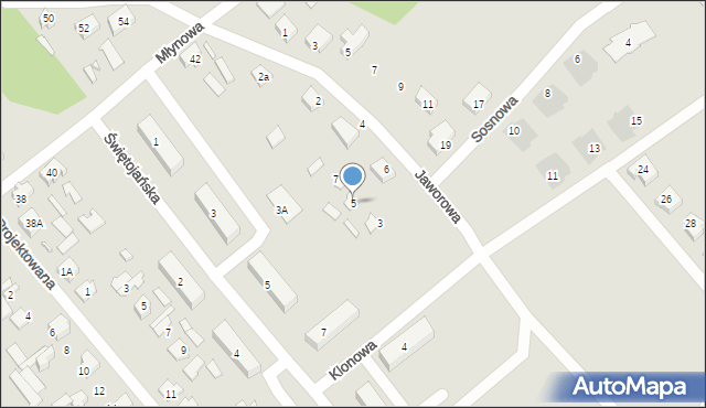 Michałowo, Klonowa, 5, mapa Michałowo