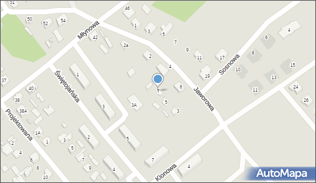 Michałowo, Klonowa, 7, mapa Michałowo