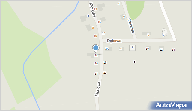 Międzychód, Klonowa, 14, mapa Międzychód